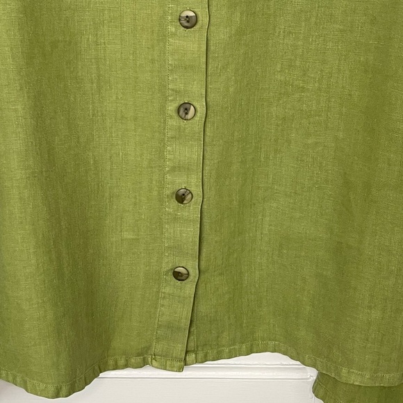 Heaven 100% Linen Womens Long Sleeve Button Front Top Shirt L Coastal Grandma - Picture 3 of 12